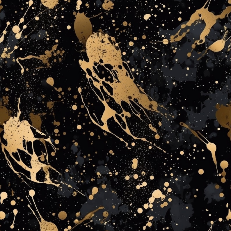 Black and Gold Art Deco Seamless Pattern: Scrapbook Paper (Digital Download), photo 3 of 10