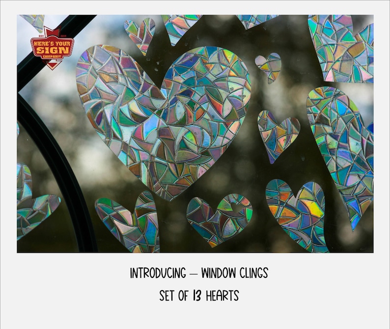 Valentine's Day Hearts Window Decorations. Sun Catcher. Rainbow Prism Decoration…, photo 1 of 10