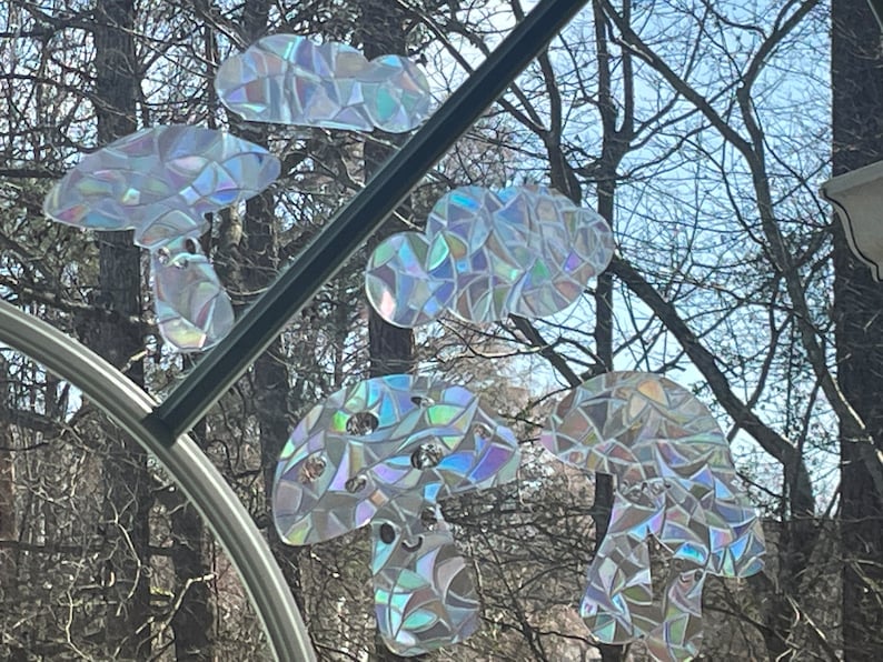 Happy Mushroom Window Cling Set: Rainbow Prism Sun Catcher, Fairy Garden Decor, photo 2 of 10