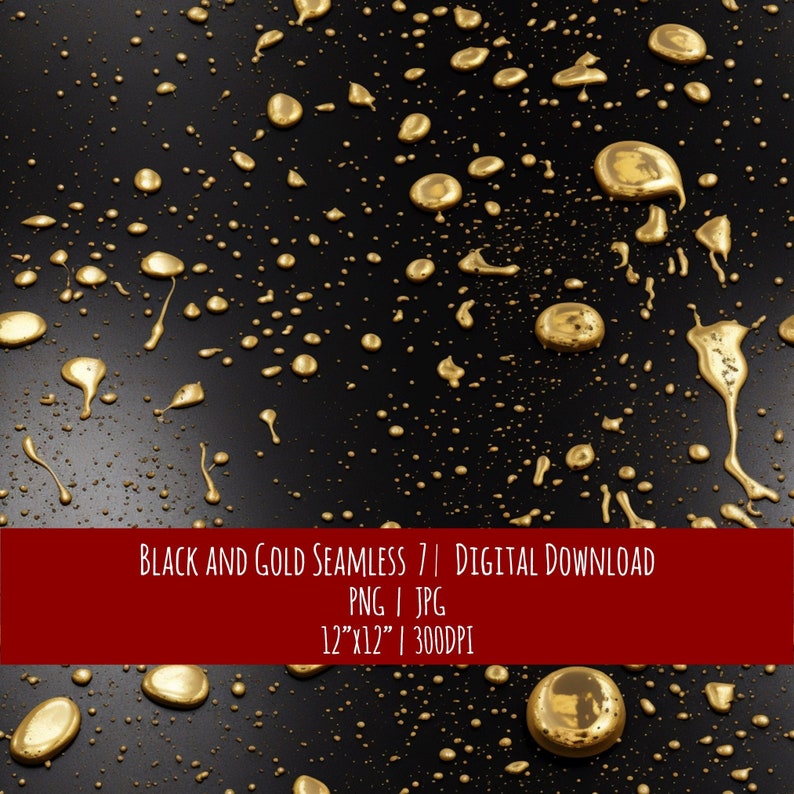 Black and Gold Seamless Pattern: Boho Art Deco (Digital Download), photo 1 of 2