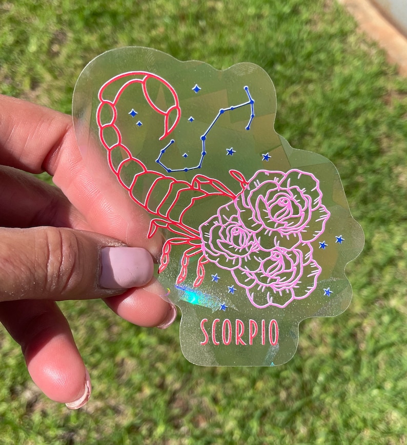 Scorpio Zodiac Suncatcher: Holographic Rainbow Window Sticker, photo 2 of 9