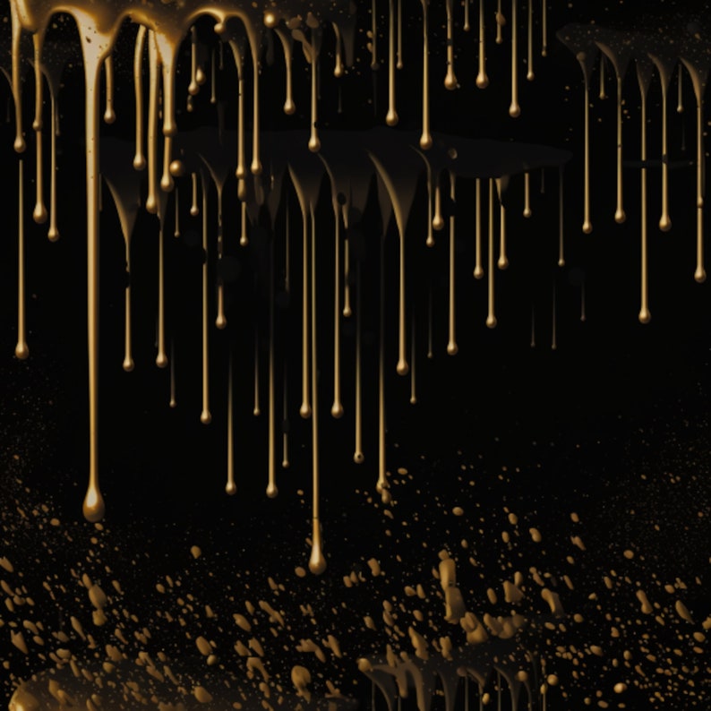 Black and Gold Drip Seamless Pattern: Art Deco Scrapbook Paper (Digital Download), photo 2 of 2