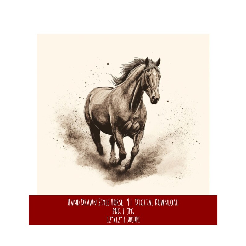 Hand Drawn Horse Art Print: Equine Illustration (Digital Download), photo 1 of 2
