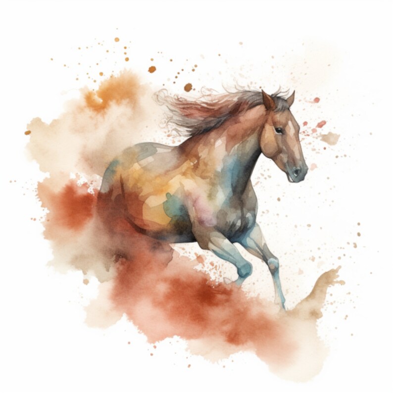 Watercolor Horse Art Bundle: Equine Illustrations (Digital Download), photo 7 of 10