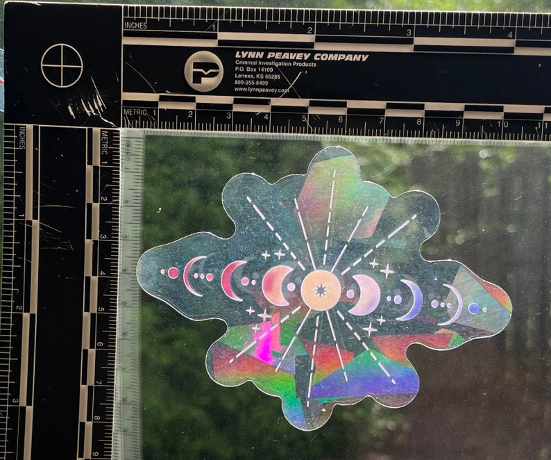 Moon Phase Suncatcher: 4" Prismatic Window Sticker, photo 3 of 7