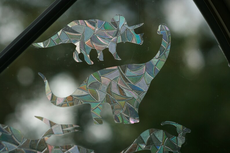 Dinosaur Window - 7 Clings. Window / Room Decor. Sun Catcher. Rainbow Window Prism…, photo 4 of 10