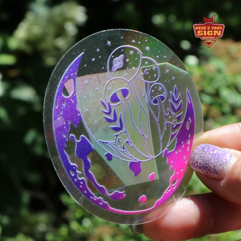 Magic Mushroom Suncatcher Sticker 3" Diameter. Rainbow Maker. Prismatic Window Sticker…, photo 4 of 8