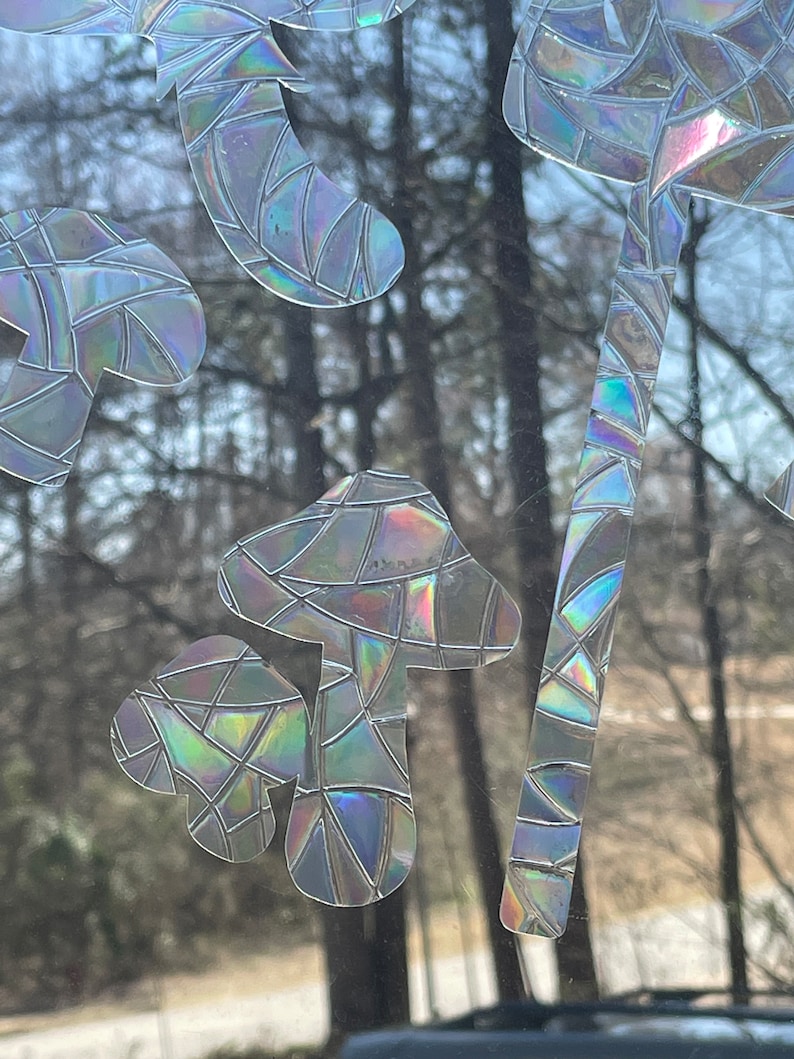 Mushroom Window Clings (Set of 10): Rainbow Prism Sun Catchers, photo 3 of 10