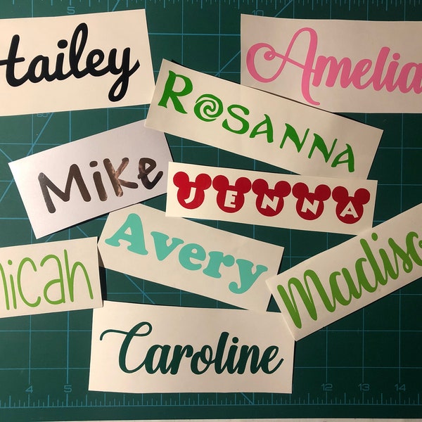 Custom Name Sticker /Vinyl Decal. Glitter Holo Vinyl. ONE WORD and up to 10 characters. Measured by Height of letters. Personalize anything!