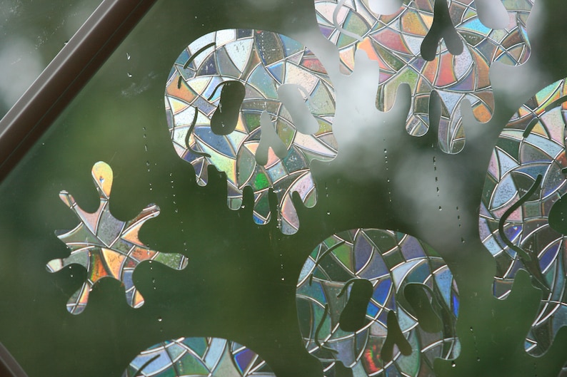 Slime Skulls & Splotches - Halloween Window Clings. Dripping Blood Skull. Sun Catcher…, photo 8 of 10