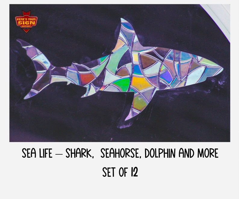 Sea Life Window Clings. Shark, Dolphin, Seahorse, Shell Sun Catcher. Rainbow Prism…, photo 1 of 10