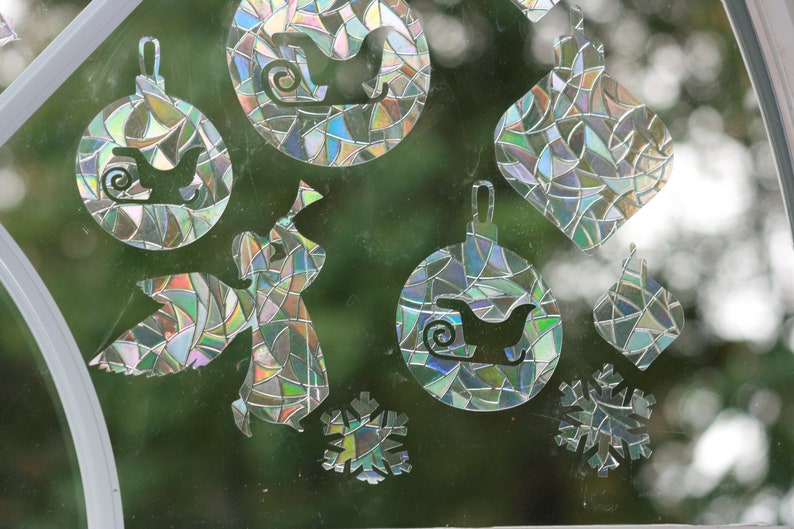 Christmas Ornaments, Angel and Snowflake Window Clings Sun Catcher. Rainbow Prism…, photo 5 of 10