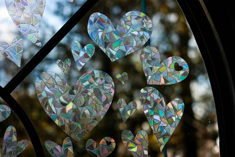 Valentine's Day Hearts Window Decorations. Sun Catcher. Rainbow Prism Decoration…, photo 3 of 10