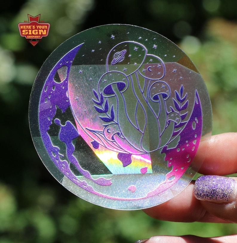 Magic Mushroom Suncatcher Sticker 3" Diameter. Rainbow Maker. Prismatic Window Sticker…, photo 2 of 8