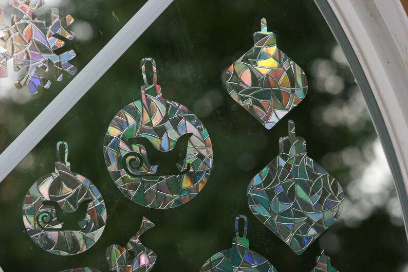 Christmas Ornaments, Angel and Snowflake Window Clings Sun Catcher. Rainbow Prism…, photo 2 of 10