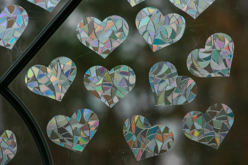 Valentine's Day Hearts 3.5" Window Decorations. Sun Catcher. Rainbow Prism Decoration…, photo 4 of 10