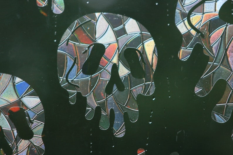 Slime Skulls & Splotches - Halloween Window Clings. Dripping Blood Skull. Sun Catcher…, photo 6 of 10