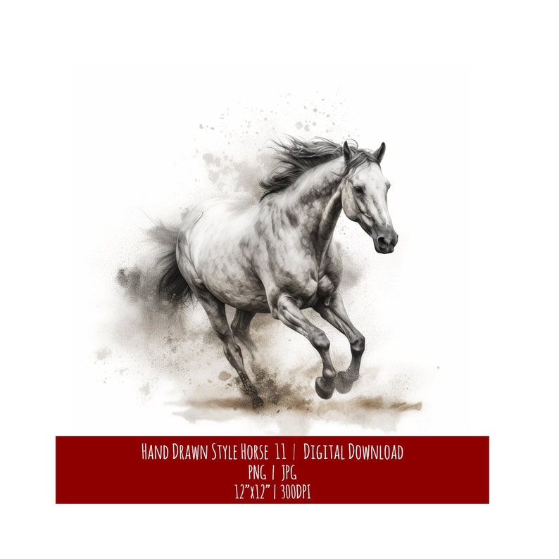 Hand Drawn Horse Illustration: Equine Art Print (Digital Download), photo 1 of 2