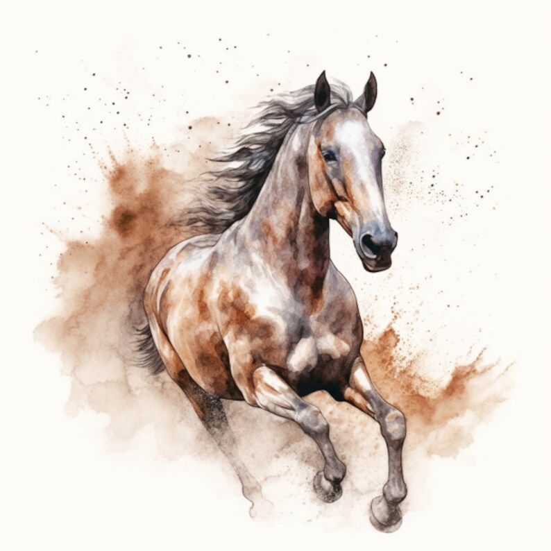 Watercolor Horse Art Bundle: Equine Illustrations (Digital Download), photo 6 of 10