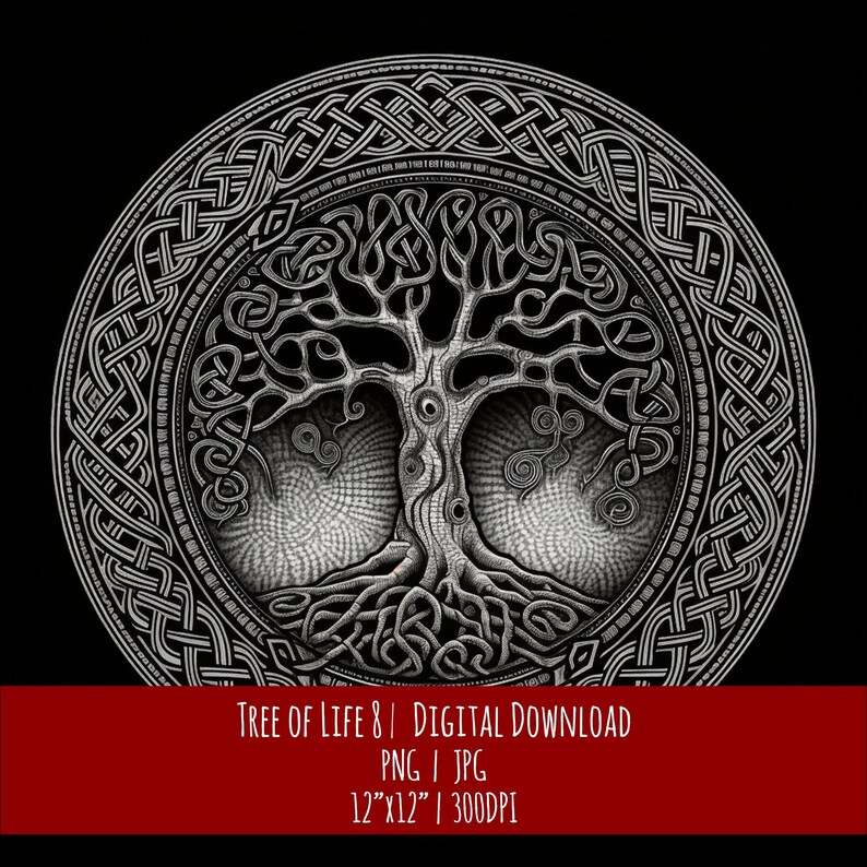 Celtic Tree of Life Art: Hand-Drawn Pagan Design (Digital Download), photo 1 of 2