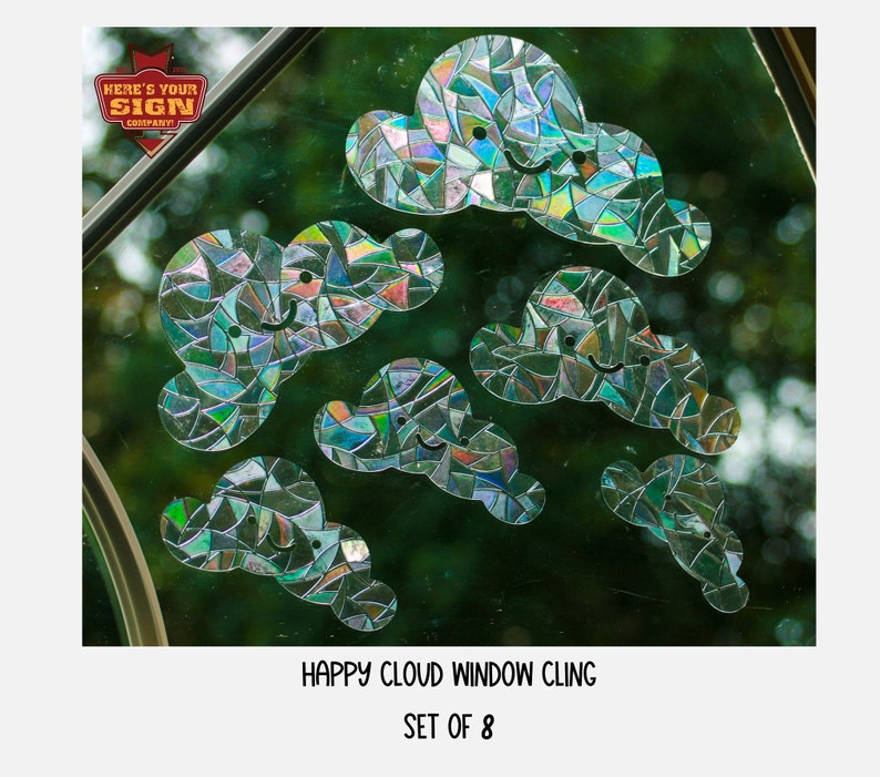 Happy Cloud Window Clings: Rainbow Prism Sun Catchers, Set of 6, photo 1 of 10