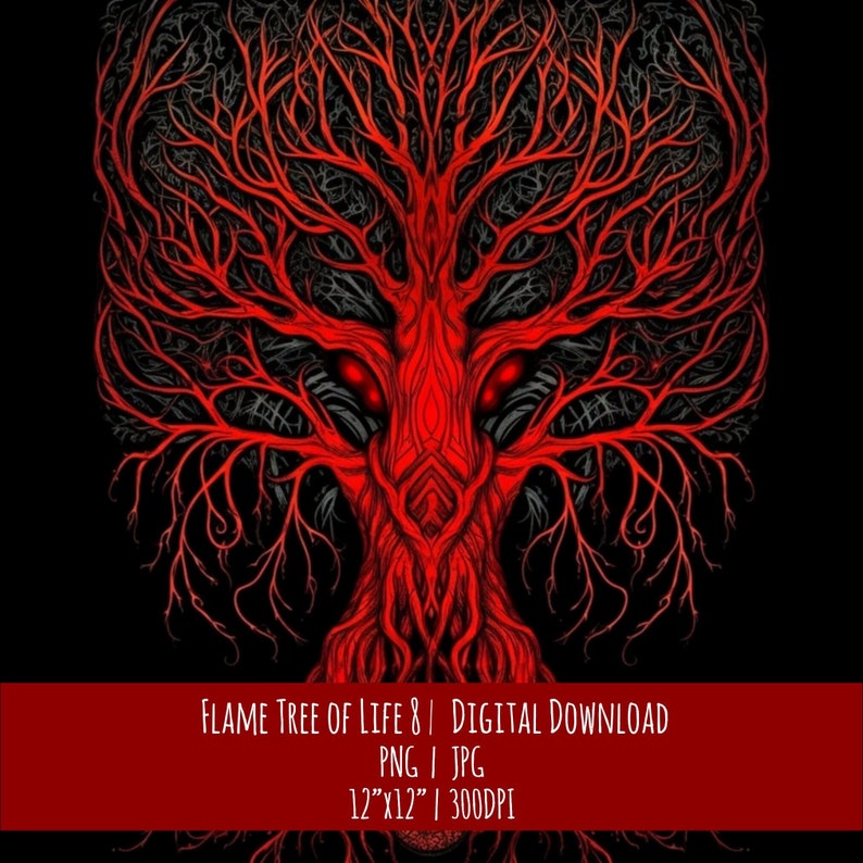 Flame Red Tree of Life Art (Digital Download), photo 1 of 2