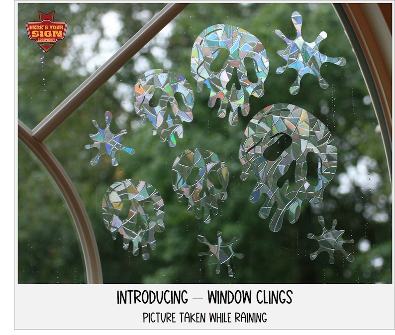 Slime Skulls & Splotches - Halloween Window Clings. Dripping Blood Skull. Sun Catcher…, photo 1 of 10