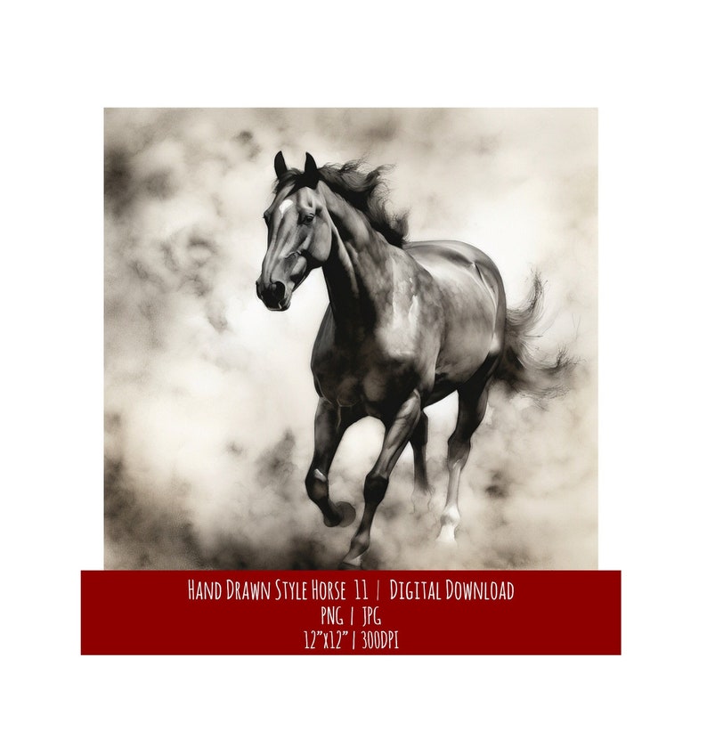 Hand Drawn Horse Art Print: Equine Illustration (Digital Download), photo 1 of 2
