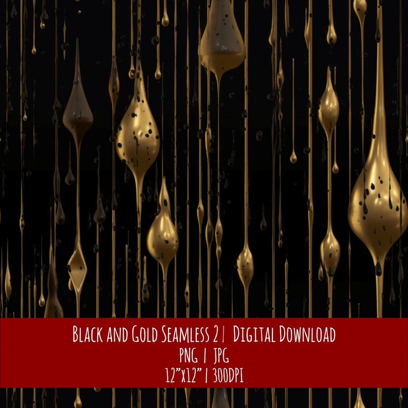 Black and Gold Art Deco Seamless Pattern (Digital Download), photo 1 of 2