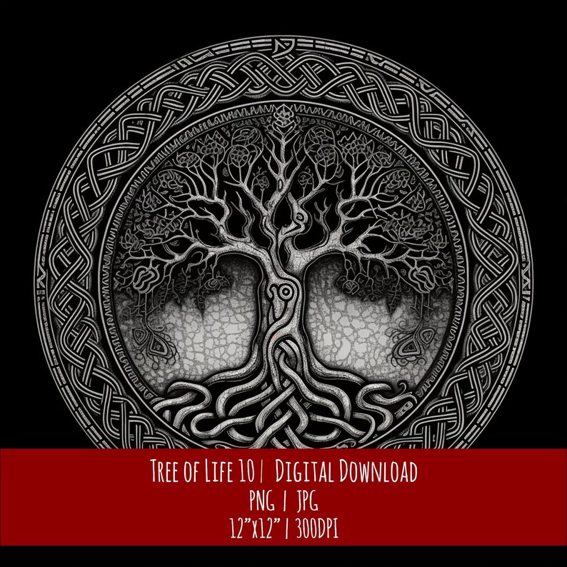 Celtic Tree of Life Art: Hand-Drawn Pagan Design (Digital Download), photo 1 of 2