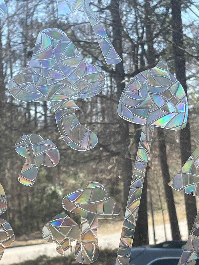 Mushroom Window Clings (Set of 10): Rainbow Prism Sun Catchers, photo 2 of 10
