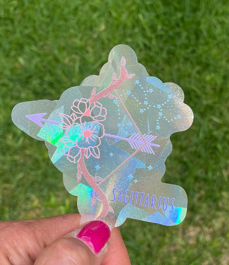 Sagittarius Suncatcher: Holographic Rainbow Window Sticker, photo 5 of 9
