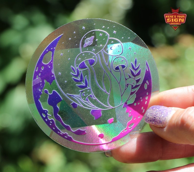 Magic Mushroom Suncatcher Sticker 3" Diameter. Rainbow Maker. Prismatic Window Sticker…, photo 1 of 8