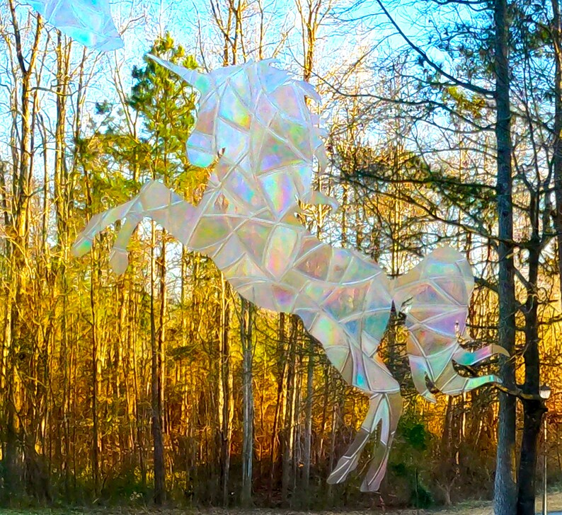 Unicorn Window Clings. Sun Catcher. Rainbow Prism Decoration. Static Window Cling. 8…, photo 4 of 10