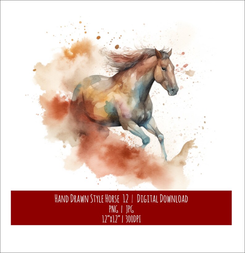 Hand Drawn Horse Illustration: Equine Art Print (Digital Download), photo 1 of 2