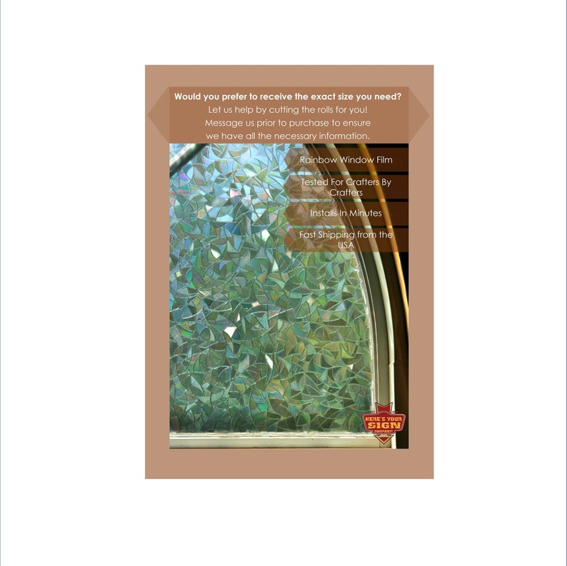 Rainbow Window Film: 3D Holographic Static Cling, Anti UV (17.5in x 78.7in), photo 1 of 8