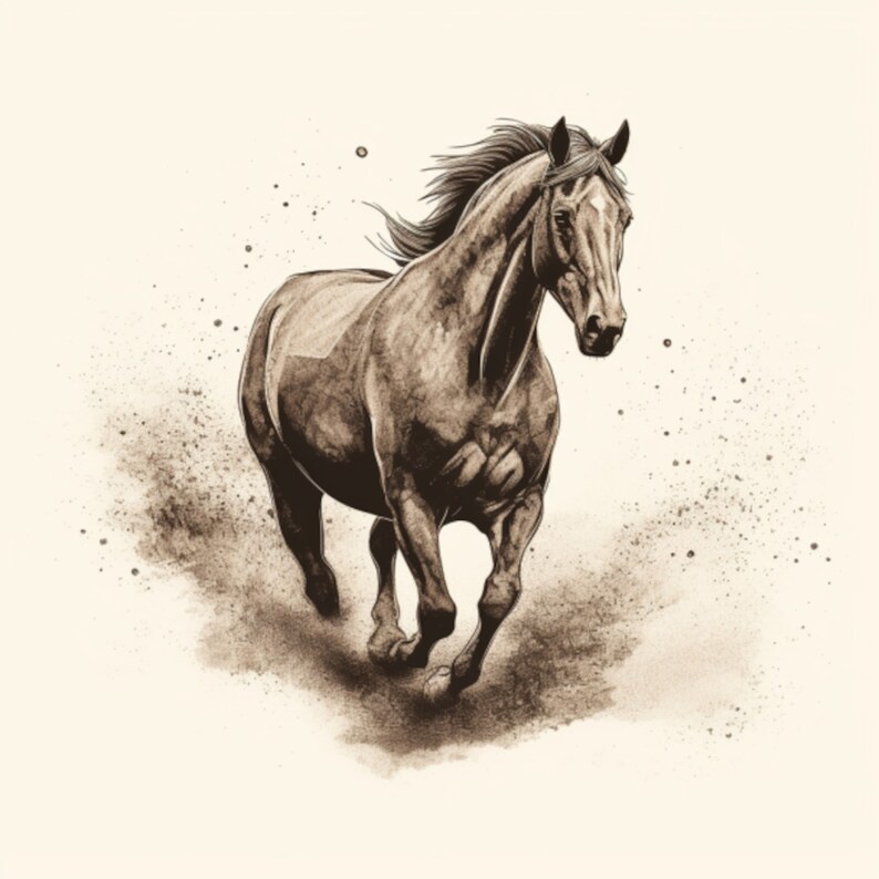 Hand Drawn Horse Art Print: Equine Illustration (Digital Download), photo 2 of 2