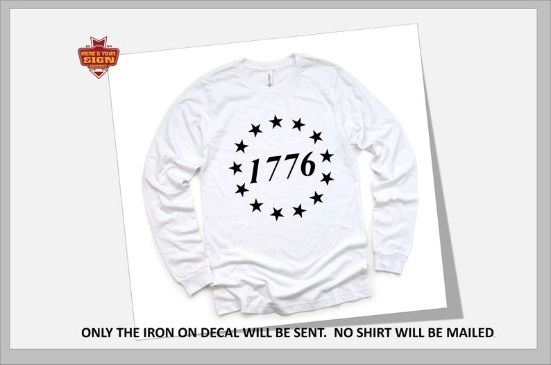 1776 Patriotic Iron On Decal: DIY Shirt Transfer, photo 2 of 10