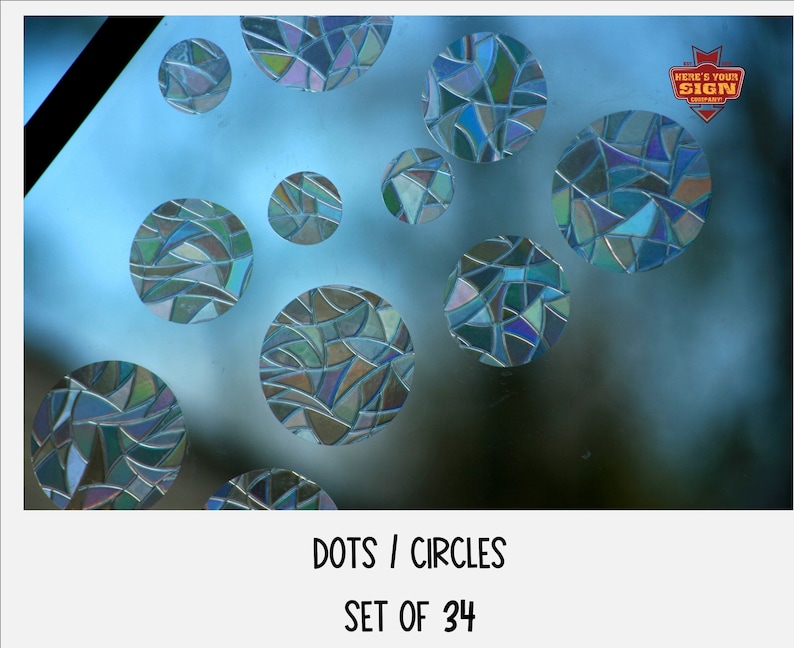 Rainbow Window Clings: Circle Dots, Sun Catcher Prism (Set of 34), photo 1 of 9