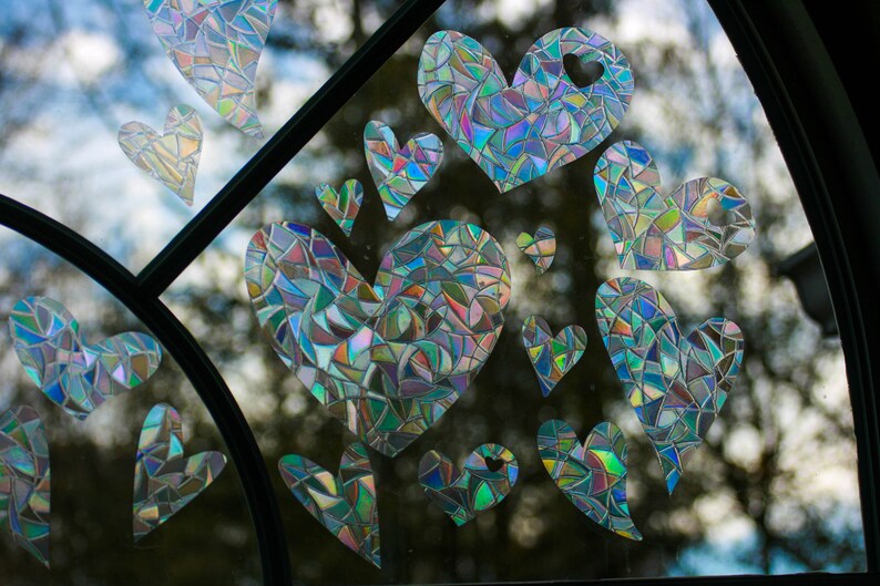 Valentine's Day Hearts Window Decorations. Sun Catcher. Rainbow Prism Decoration…, photo 4 of 10