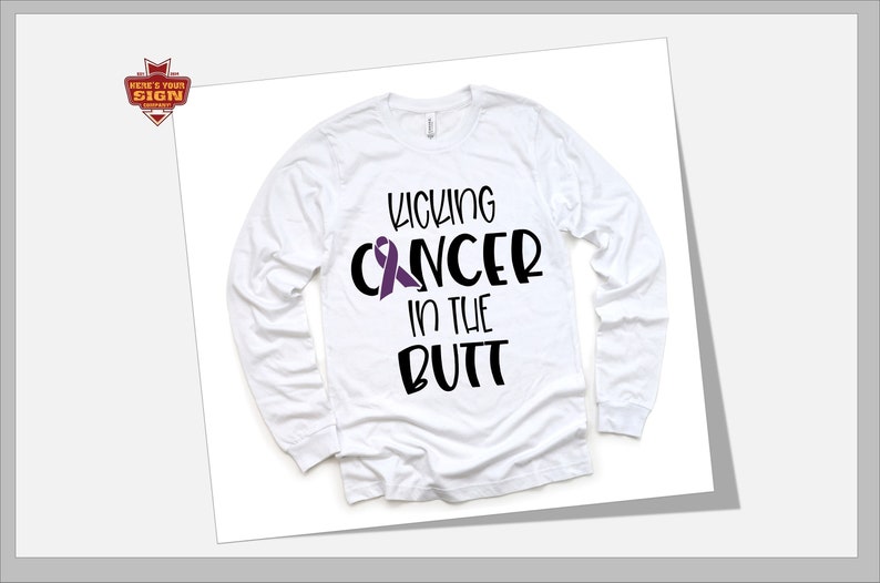 Kicking Cancer In The Butt SVG, JPG, EPS. Cancer Awareness Digital Download for Cricut…, photo 3 of 3