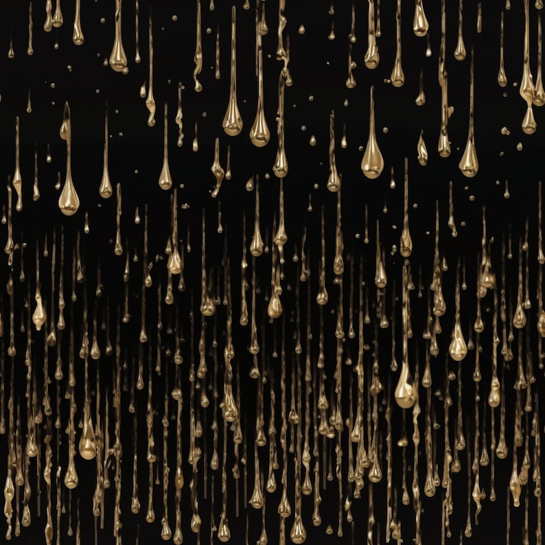 Black and Gold Drips Seamless Pattern: Art Deco Scrapbook Paper (Digital Download), photo 2 of 2