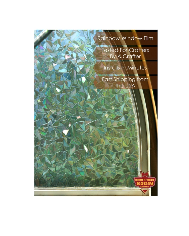 Rainbow Window Film 5-Pack: 3D Holographic Static Cling, Anti UV, photo 1 of 8