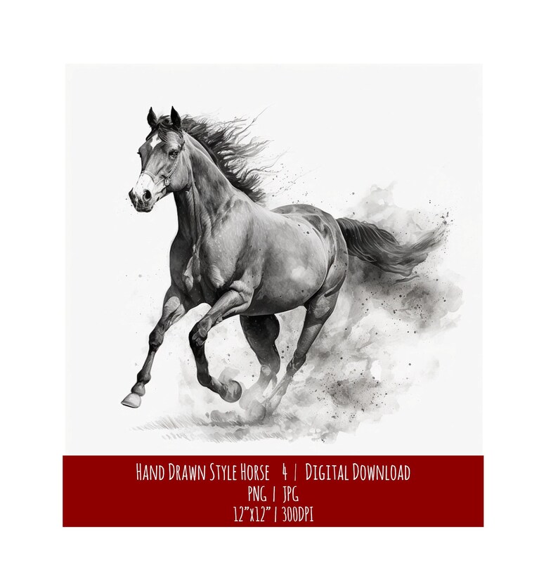 Hand Drawn Horse Art Print: Equine Illustration (Digital Download), photo 1 of 2