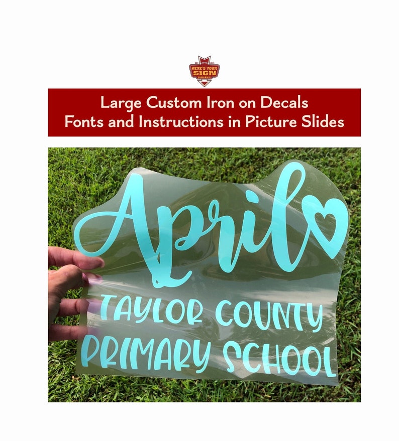 Custom Iron on Vinyl/ Transfer Decal. Graphics & Text. Custom Etsy