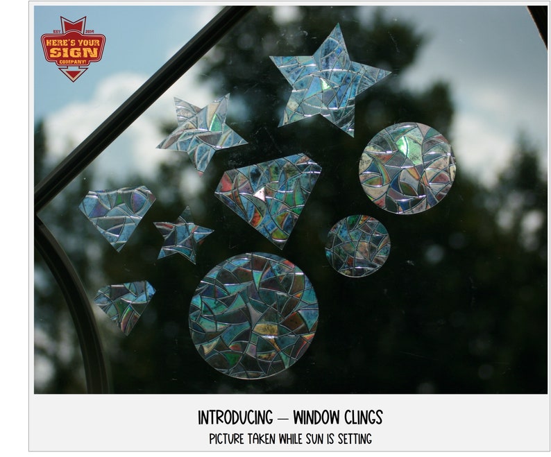 Geometric Shaped Window Clings. Circles, Diamonds, Stars. Sun Catcher. Rainbow Window…, photo 3 of 10