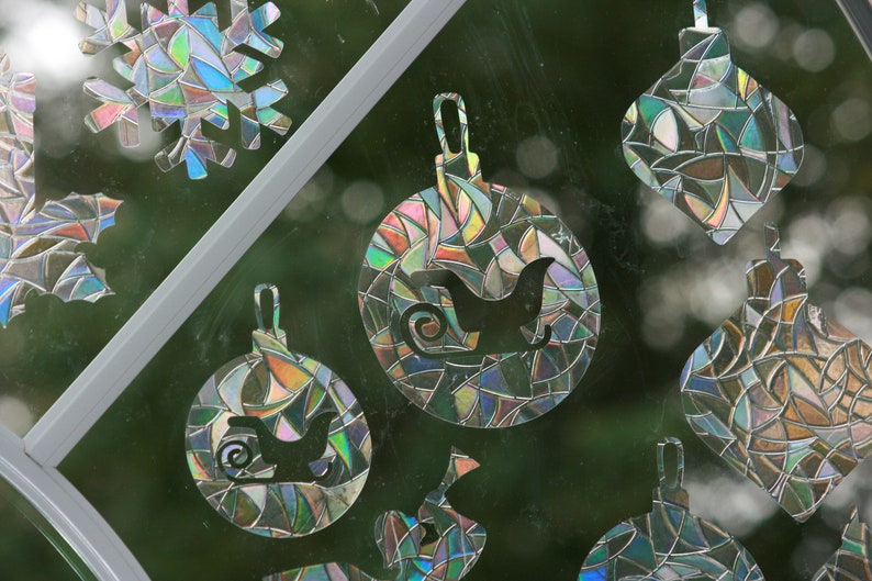 Christmas Ornaments, Angel and Snowflake Window Clings Sun Catcher. Rainbow Prism…, photo 4 of 10