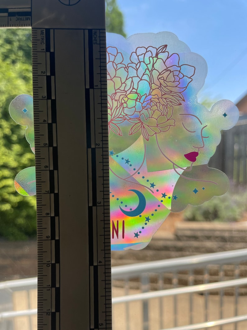 Gemini Zodiac Suncatcher: Holographic Rainbow Window Sticker, photo 7 of 7
