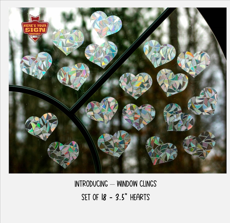 Valentine's Day Hearts 3.5" Window Decorations. Sun Catcher. Rainbow Prism Decoration…, photo 1 of 10