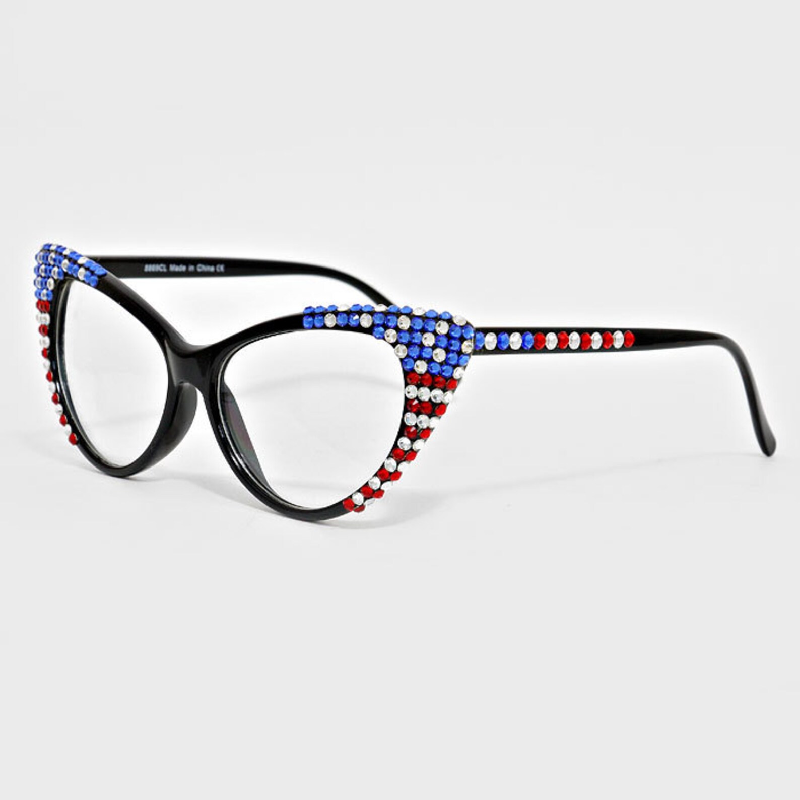 CAT EYE GLASSES, Crystal Sunglasses, Vanity Handmade Crystal Corner